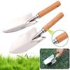 Garden Hand Shovel with Wooden Handle Polished Stainless Steel Rust-Proof Hand Trowel Easy To Use Practical Gardening Tool for