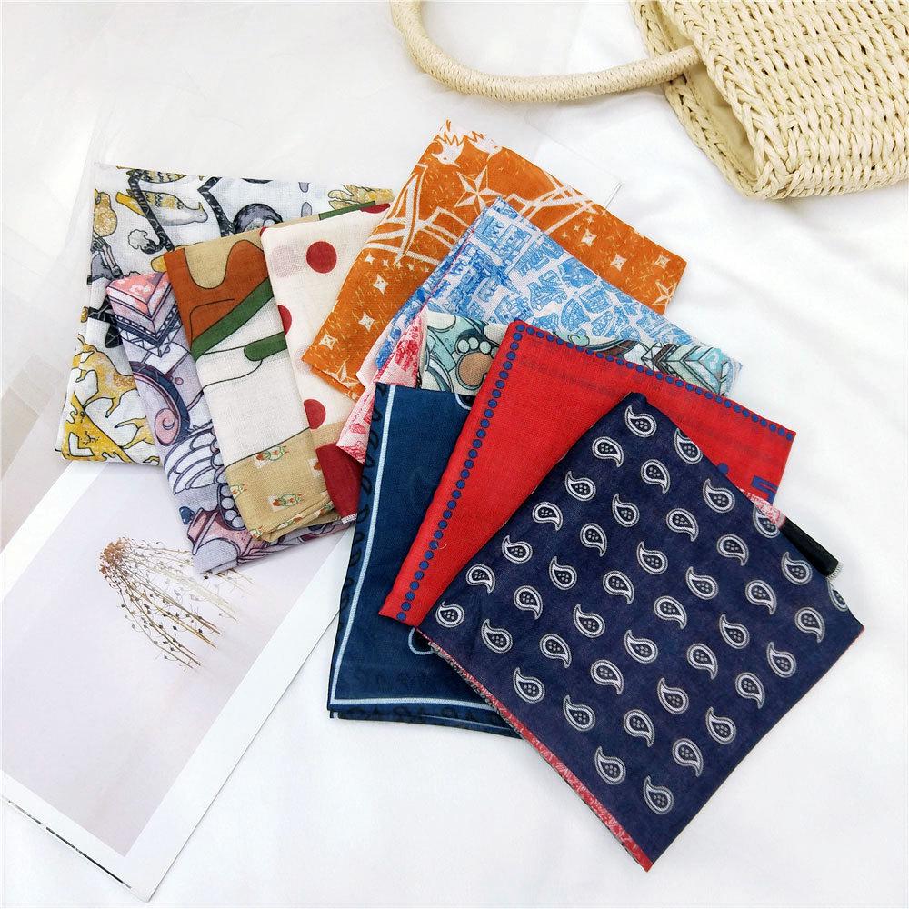 Versatile Cotton Linen Silk Scarf: Spring & Autumn Unisex Small Square Neck & Head Accessory