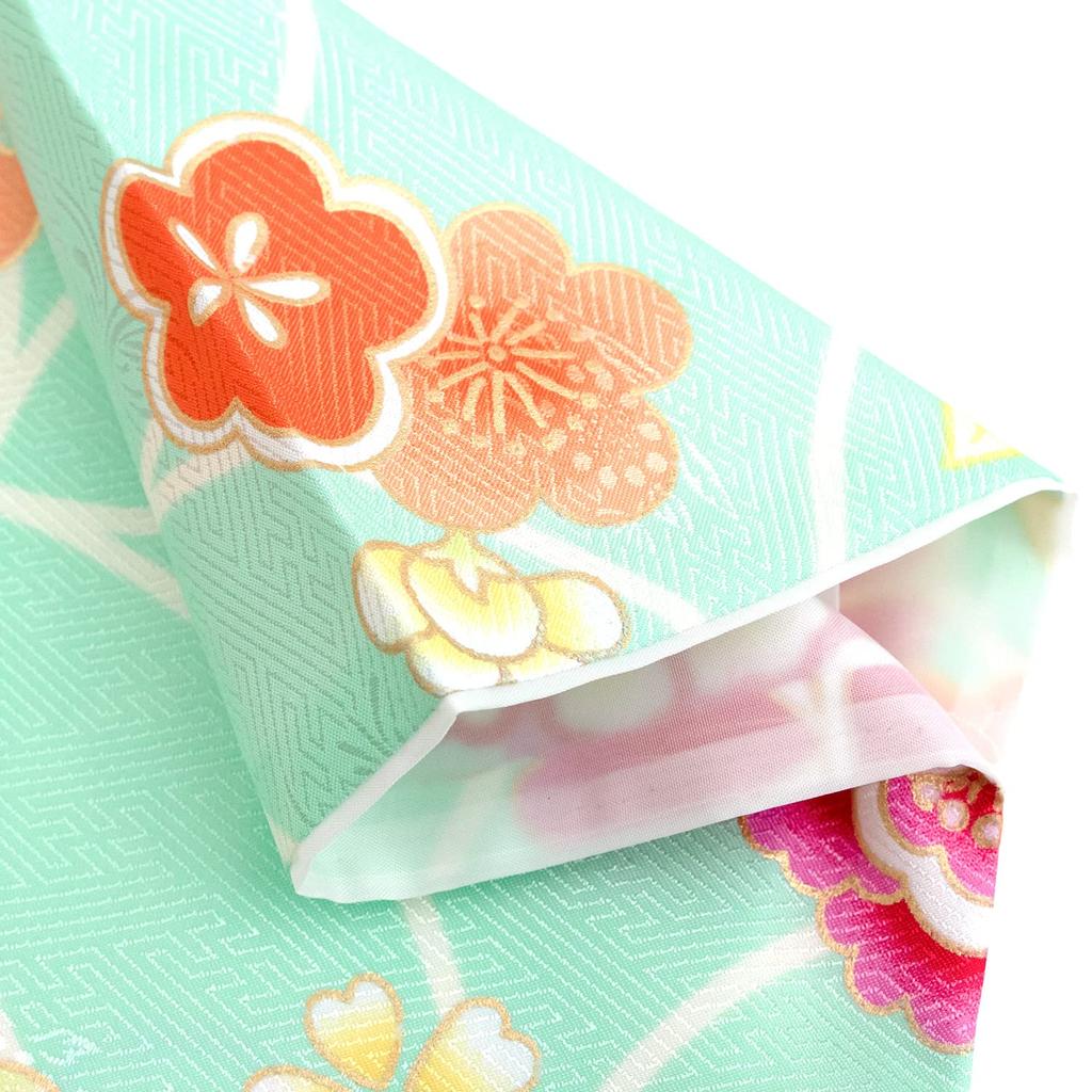 Kimono Set for 3 Years Cloth Gorgeous Set Patterned Date Long Hair Waist for Girls Jade [KYOETSU] Shichi-Go-San, Old, Set, C, 9-piece (patterned