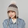 Женская вязаная шапка-ушанка Fair Isle для большой головы, шапка-балаклава, защита ушей, защита от холода и тепла, шерстяная шапка для осени и зимы