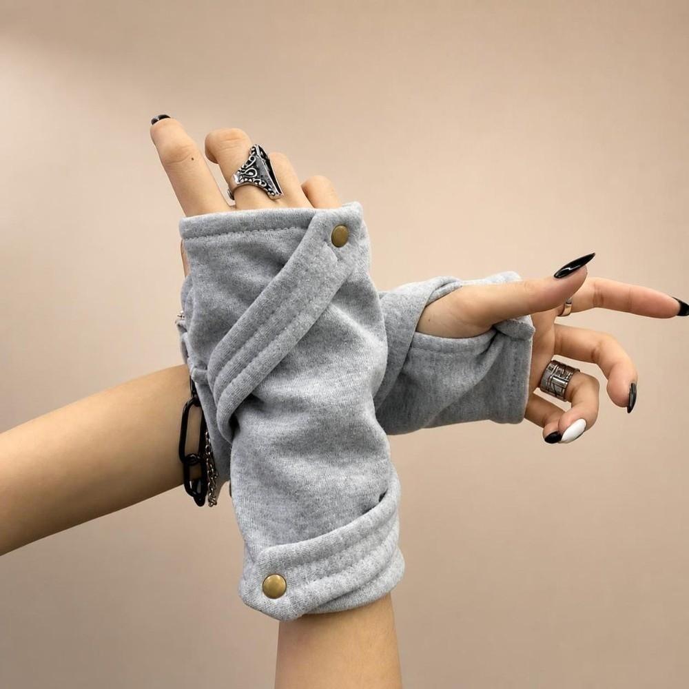 Decorative Design Fingerless Gloves Warm Hip Hop Gloves Y2K Street Dance Gloves Streetwear Fashion