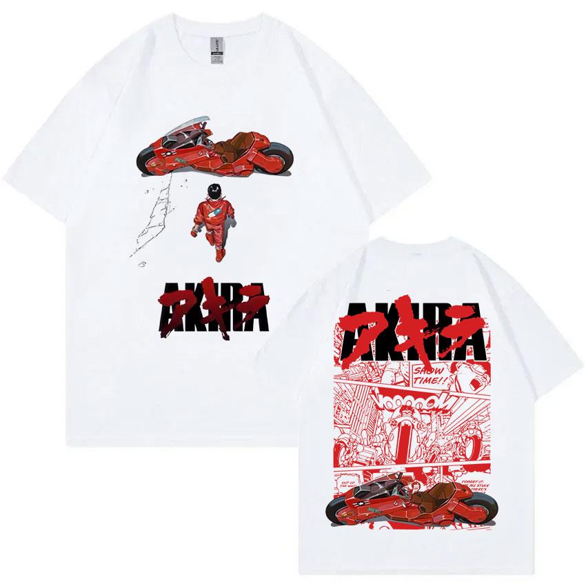 Japanese Scifi Cartoon Movie Anime Shotaro Kaneda Pattern Tshirt Mens and Womens Hiphop Retro Oversized Tshirt