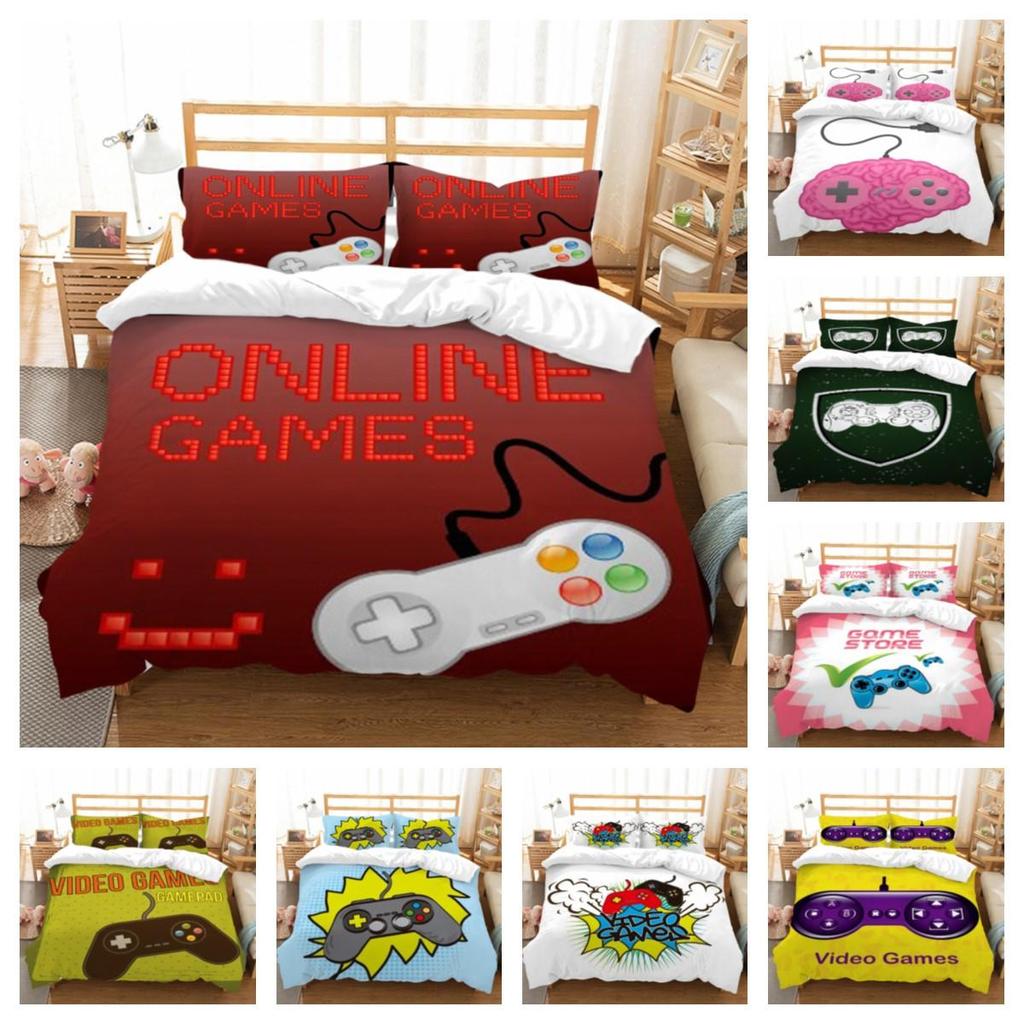 Fashion 3D Gamepad Bedding Suit Quilt Cover Bed Set Home Bedroom Bed Decor Microfiber Soft Pillowcase Kids Gift
