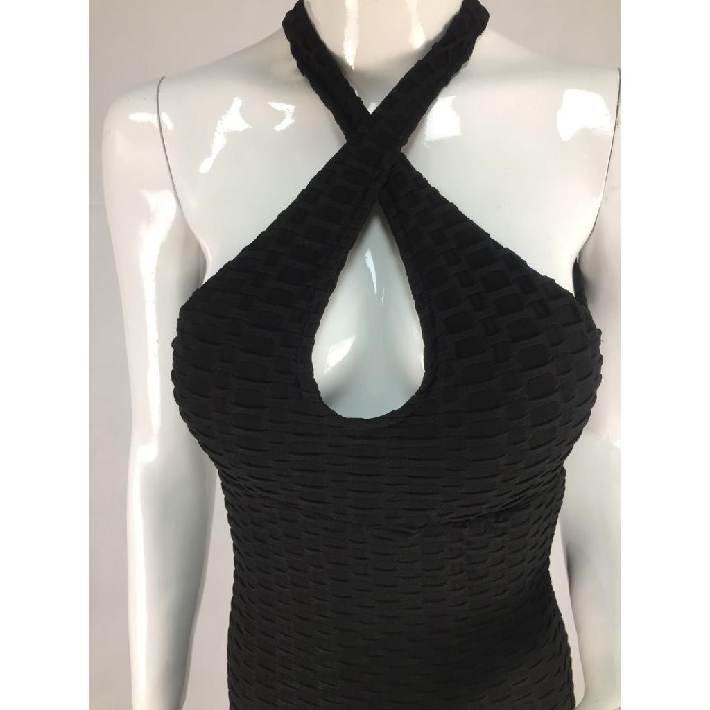 Sexy Female Stretch Skinny Slim Backless Sling Sleeveless Cutout Butt Lift Yoga Fitness Gym Jumpsuit