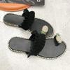 2024 Women Slipper Pineapple Pearl Flat Toe Bohemian Summer Beach Sandals Ladies Shoes Plus Size Mujer Verano