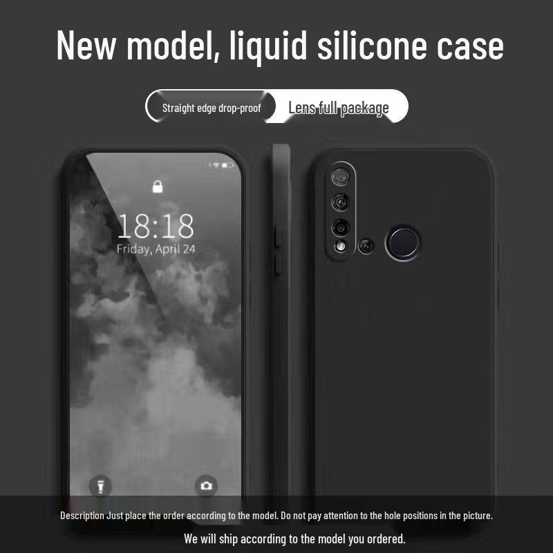 Чехол из жидкого силикона для Huawei P20 Lite 2019 - Полное покрытие, Защита от падений, Однотонный, Приятный для кожи.