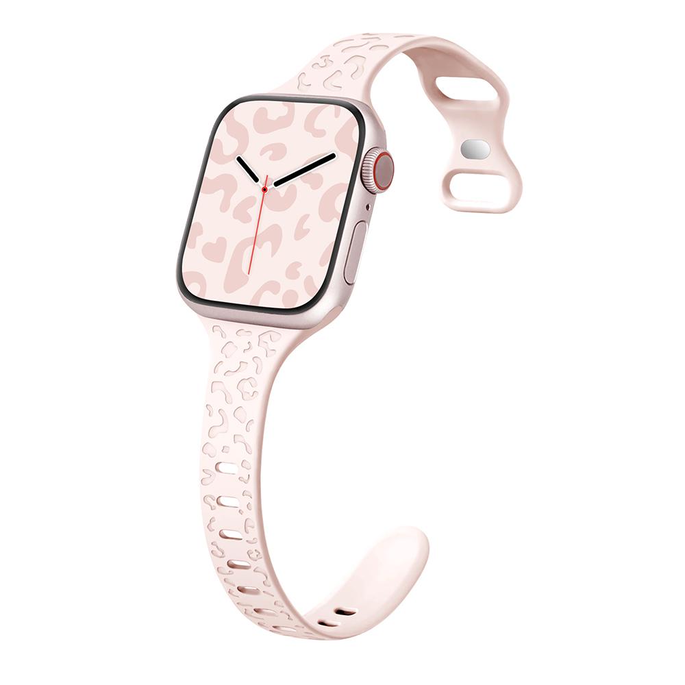 Leopard Engraved Strap for Apple Watch Band 44mm 40mm 45mm 49mm 41 42mm Silicone Bracelet for Iwatch Series Ultra 2 9 8 7 6 SE 5