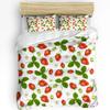 Summer Fruit Strawberry Leaf Repeat 3pcs Bedding Set For Bedroom Double Bed Home Textile Duvet Cover Quilt Cover Pillowcase