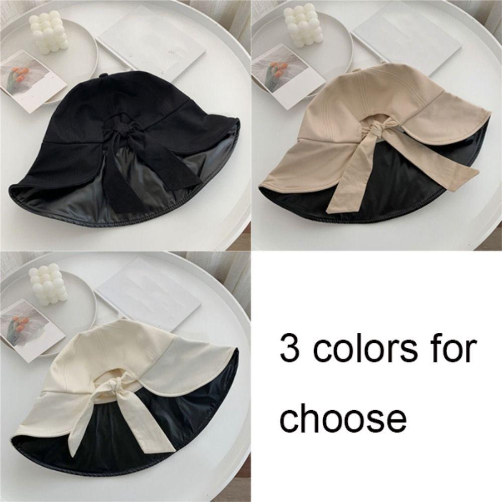 Foldable Wide Brim Hat Windproof Fisherman Hat Women Sunscreen Hats Bucket Cap Photo Props