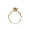 S925 Silver Ring Pink Moissanite Ring Women's Sterling Silver S925 Six-claw Flower Design Niche Thin Ring Arm