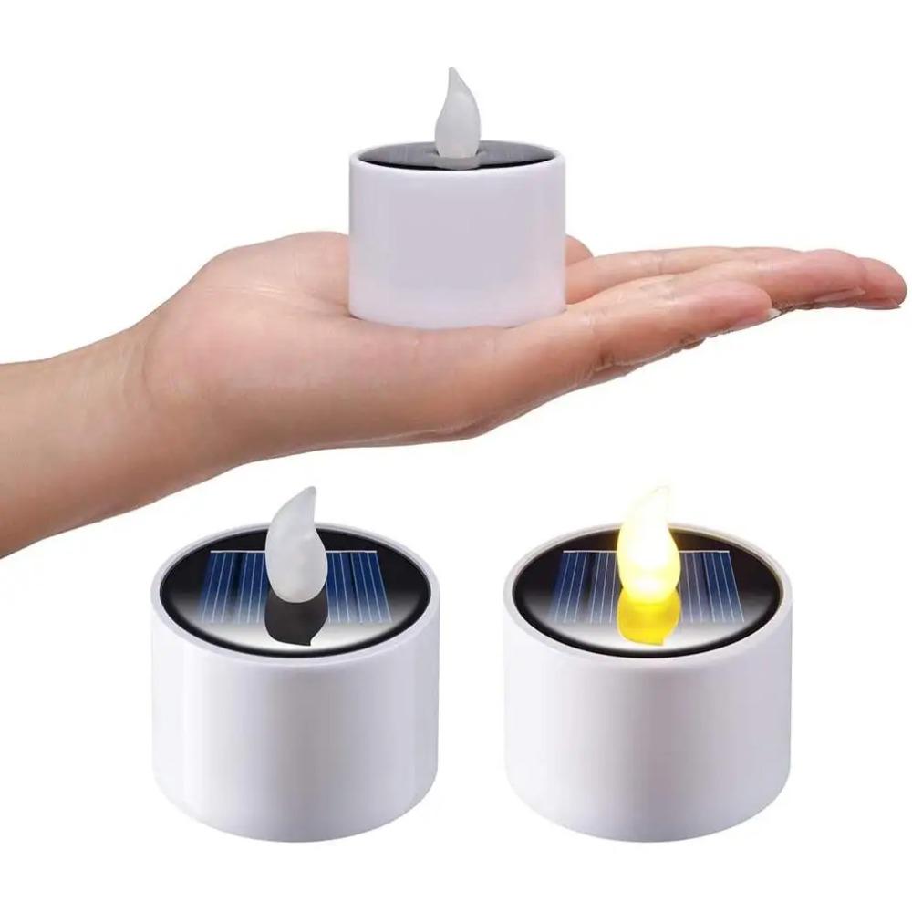 6pcs Solar Tea Lights LED Candle Light Outdoor Waterproof Energy Electronic Flickering Solar Lamp for Party Garden Home Decor