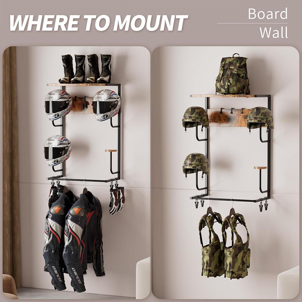 Motorcycle Helmet Holder Riding Suit Wall Mount Double Helmets Stand Wall Mount Plate Rack Display Storage Rack Moto Accessories