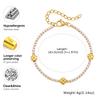 Delicate Tennis Chain Flower Bracelet for Women, Stainless Steel Four-Leaf Clover Zircon Bracelets,Trendy Charm Jewelry Gift