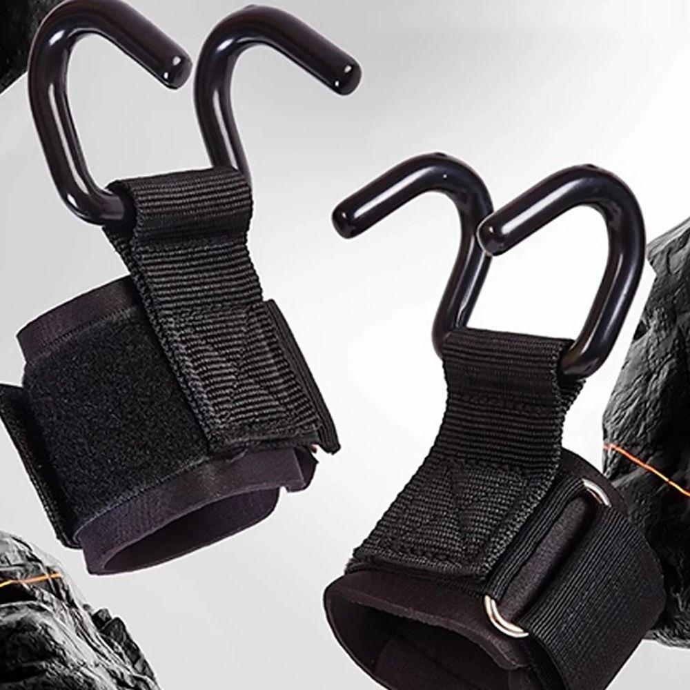 1/2Pcs With Wrist Wraps Hand-Bar Wrist Strap Pull-Ups Power Lifting Gloves New Gym Fitness Hook