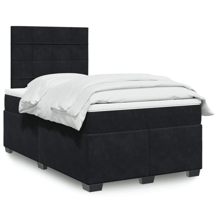 Maison Exclusive - Sommier à lattes de lit avec matelas noir 120x190 cm velours