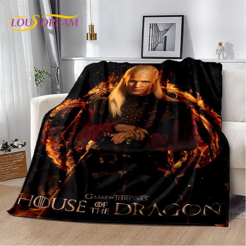 Мягкое плюшевое одеяло House of The Dragon, Фланелевое одеяло-плед для гостиной, спальни, кровати, дивана, пикника, Покрытие для детей