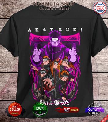 Футболка с принтом Pain Naruto Shippuden Акацуки Итачи Аниме Унисекс Футболка Все размеры