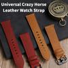 18 20 22 24mm Crazy Horse Leather Retro Hand Universal Strap Wear-Resistant Genuine Leather Watch Band for Samsung Galaxy Watch Huawei Xiaomi Amzfit