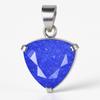 925 Sterling Silver CERTIFIED 42 Ct Natural Purple Trillion Sapphire Pendant AI-116-NS