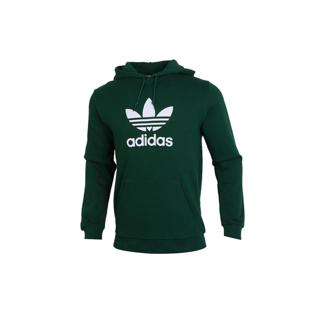 Adidas Originals Trefoil Sweatshirts Men's Green Hooded Moderate Regular GJ8300