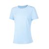 Li Ning однотонный круглый вырез пуловер спортивная футболка с коротким рукавом женские топы небесно-голубой ATSU552-8