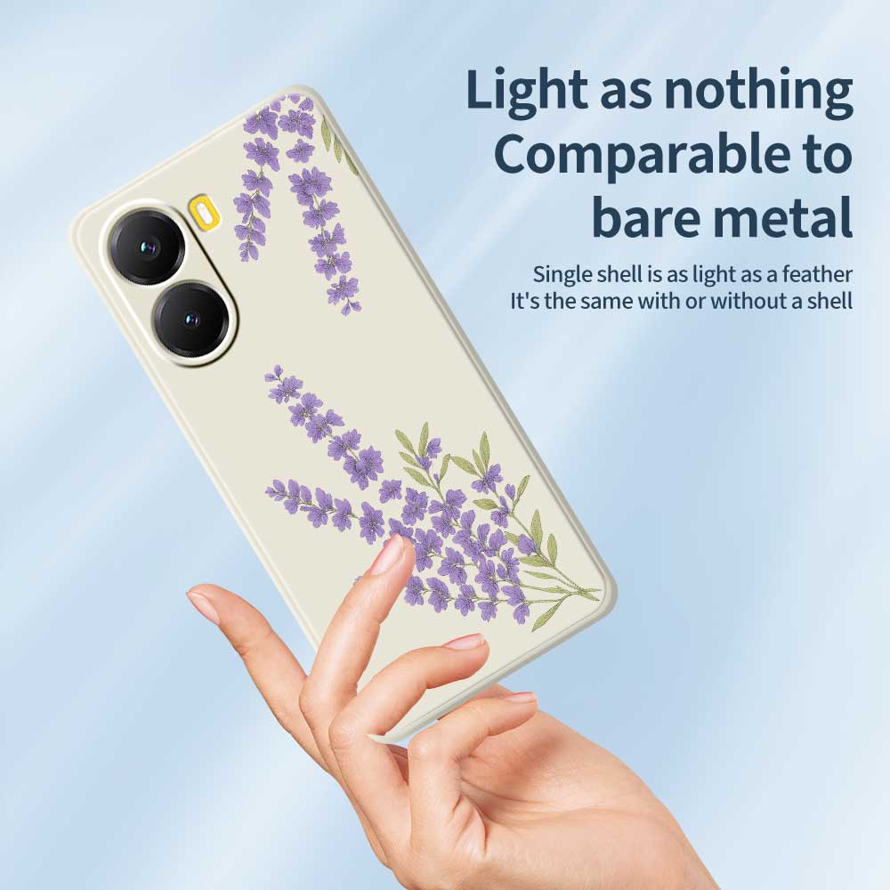 For Xiaomi Redmi Turbo 4 5G/Poco X7 Pro 5G Case Lavender Pattern Printing Straight Edge TPU Phone Back Cover
