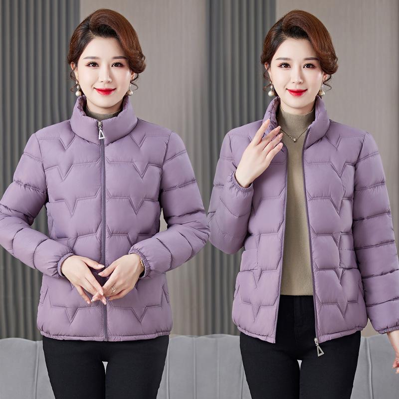Autumn and Winter Down Padded Jacket Slim and Thin Middle-aged Padded Jacket Short Light Small Padded Jacket