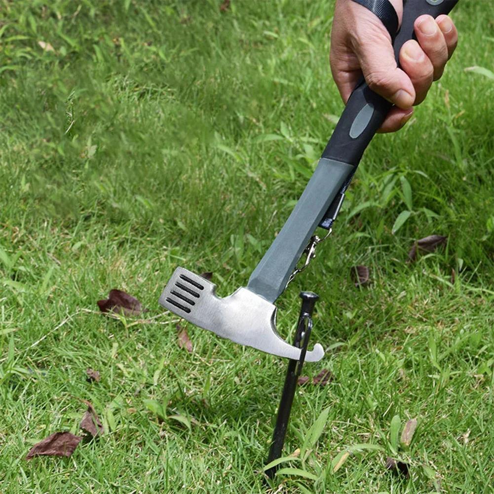 8pcs Camping Tent Legs and Hammer Set Tent Stakes Pegging Ground Nails 20/30/40cm Length Outdoor Camper Tourist Supplies