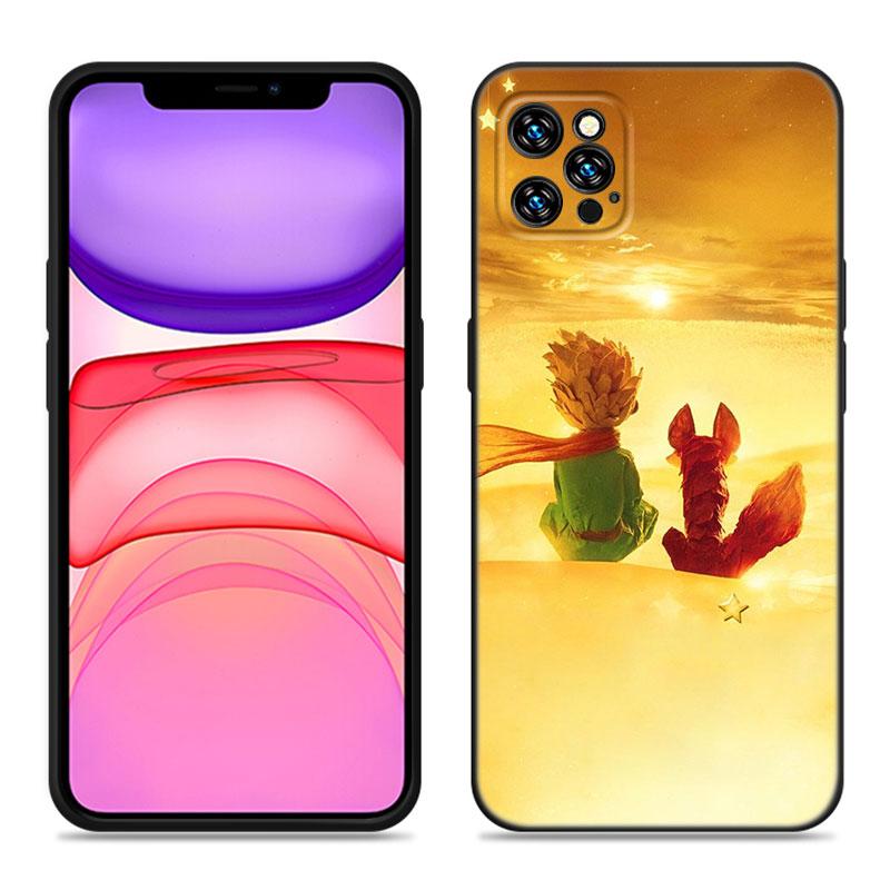 Чехол для телефона Little Prince Art для Apple iPhone 12 13 Mini 11 14 15 Pro Max 7 8 Plus X XR XS SE 2020 2022, черный силиконовый чехол