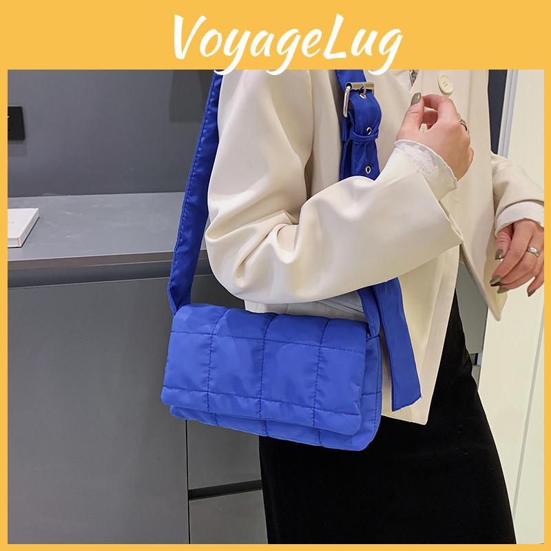 Stylish Urban Nylon Shoulder Bag Trendy Compact Crossbody With Zipper Closure