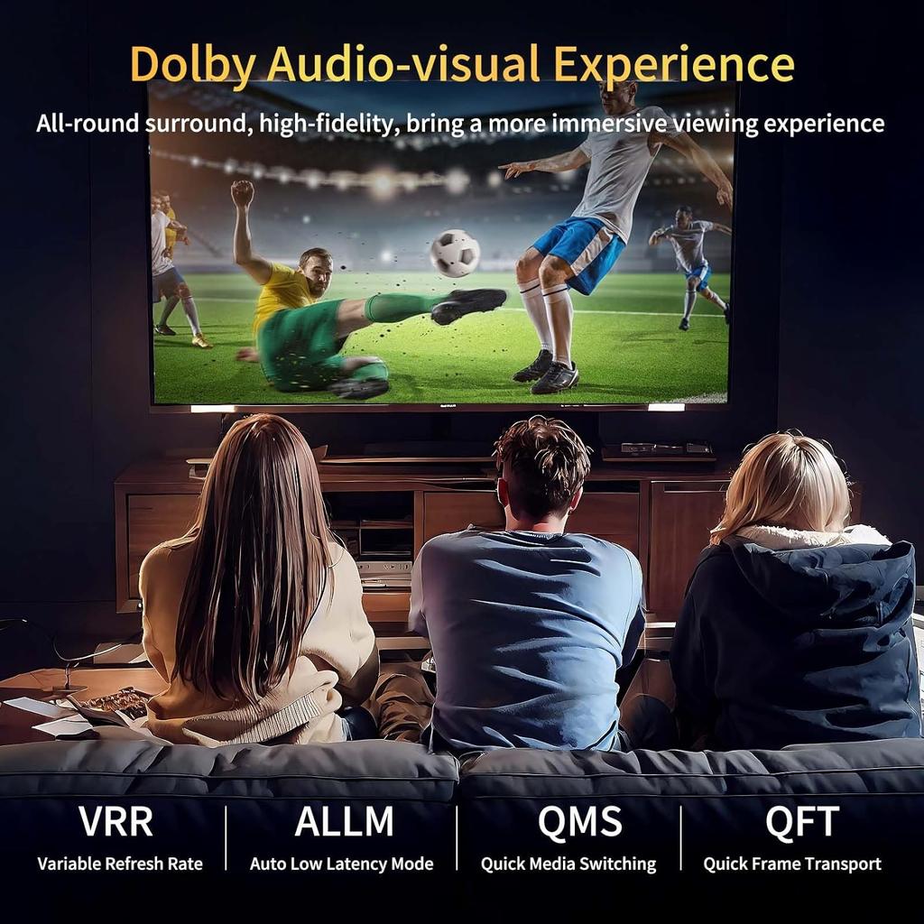 8K HDMI-кабель Сверхскоростные кабели в оплетке 48 Гбит/с (8K@60Гц 7680x4320, 4K@120Гц) Поддерживает Dynamic Dolby Atmos, совместим с Roku TV/PS5/HDTV