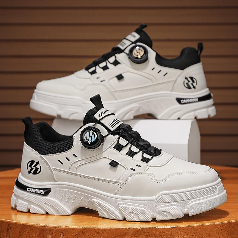 Autumn New Low-top Martin Shoes Men's Casual Leather Shoes Men's Rotating Button Men's Shoes