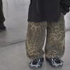 Корейские брюки с широкими штанинами в стиле ретро с леопардовым принтом для мальчиков и девочек - мода осень/зима 2025 года для детей
