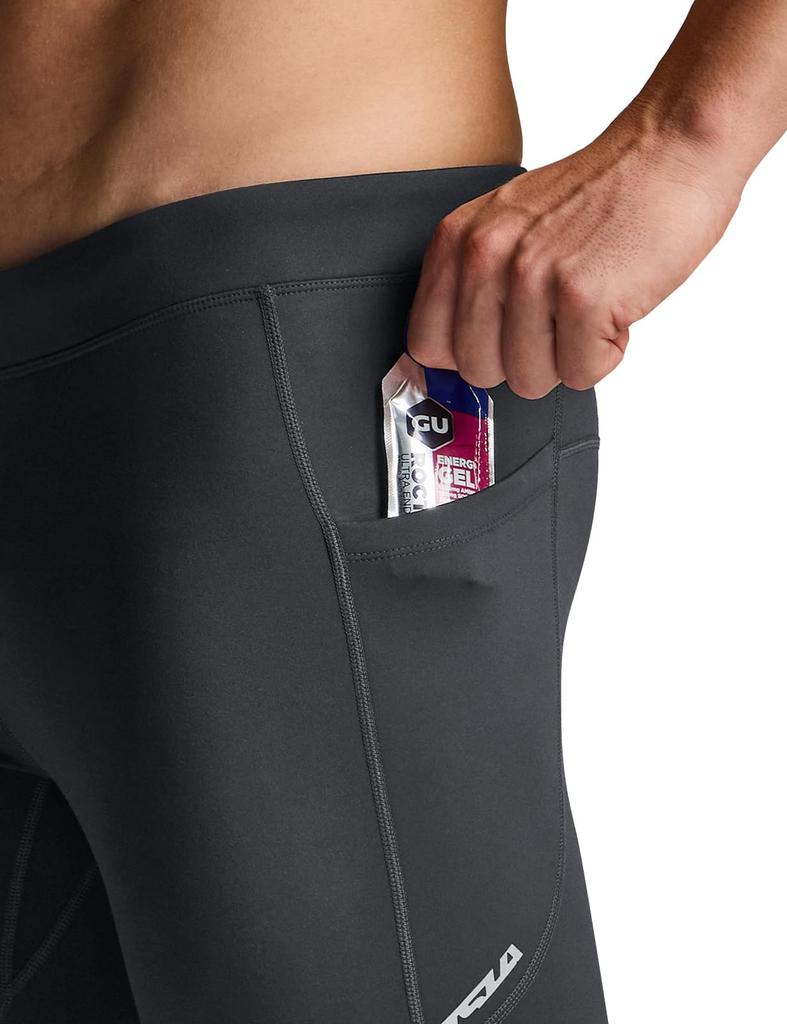 Tesla Men's Running Tights, Warm, Stretchy, Cycling Compression Wear, Fleece Material, Ankle Zippers, Back Pocket, Autumn/Winter, YUL80-CHC_3XL