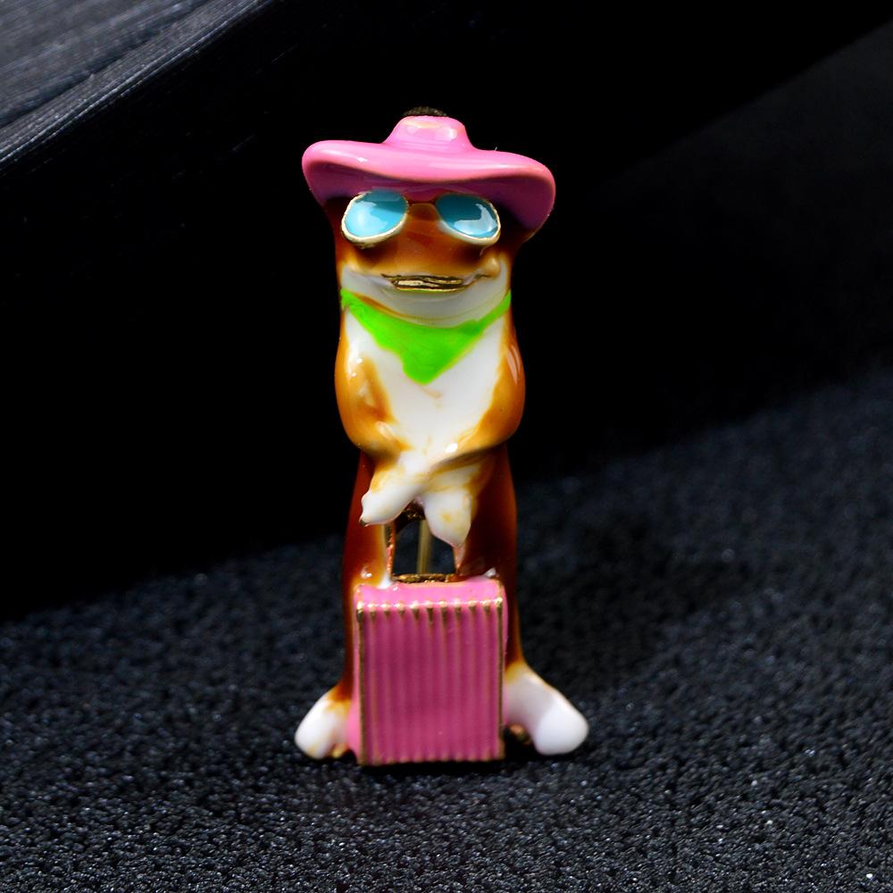 Blucome Alloy Enamel Pins Cute Frog Anime Brooch for Woman Man Suit Hijab Pins Christmas Gifts