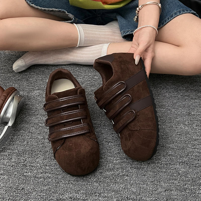 Уродливо-милые туфли-липучки с большой головой, женские, осенние новинки, с внутренней высотой 5 см, ретро, универсальные, немецкие тренировочные туфли, повседневные кеды