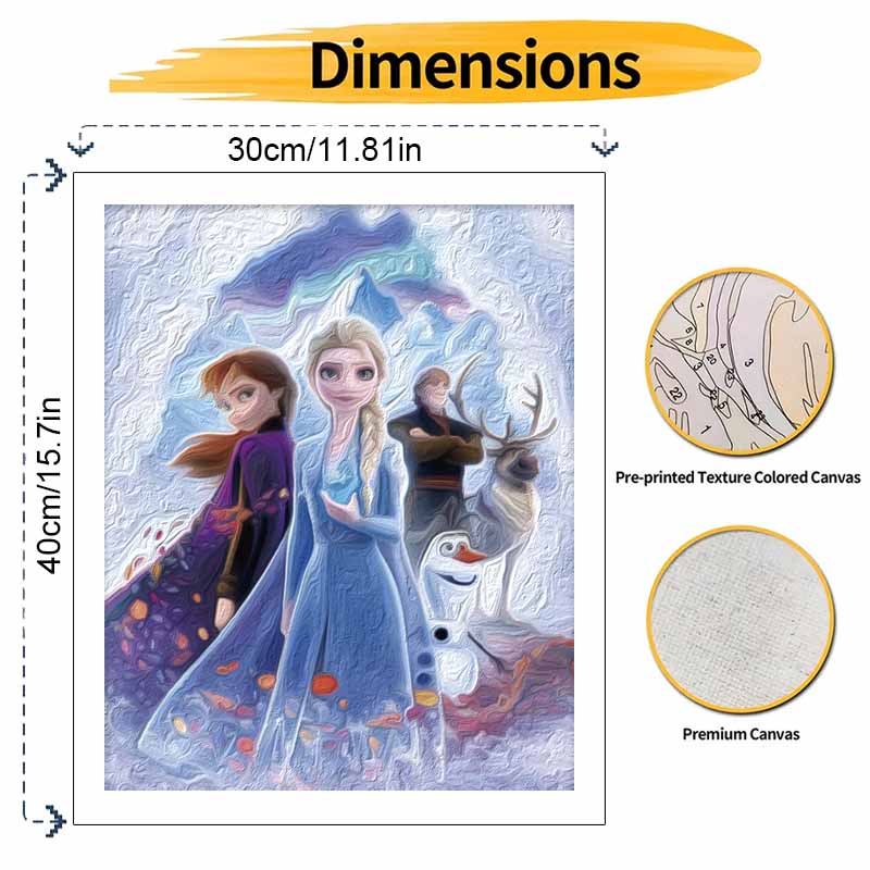 Disney Frozen Elsa Anna Paint By Number Kit Drawing Canvas DIY Picture Home Decor Disney Painting Gift Room Wall Art Handwork Craft