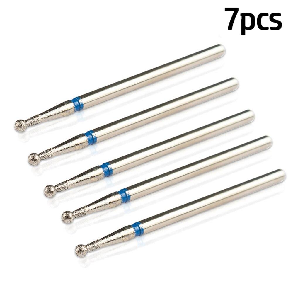 7pcs/Lot Diamond Milling Cutter for Manicure Burrs Pedicure Nail Drill Bits Accessories Nozzles for Manicure Cutters Nail Files
