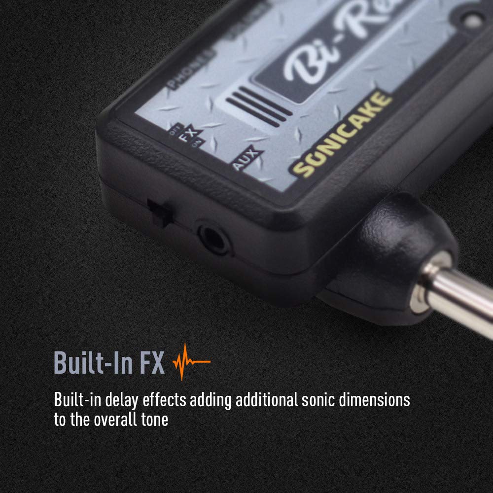 SONICAKE Mini Guitar Headphone Amplifier with Distortion Delay USB Rechargeable Built-in & Bi-Reactor