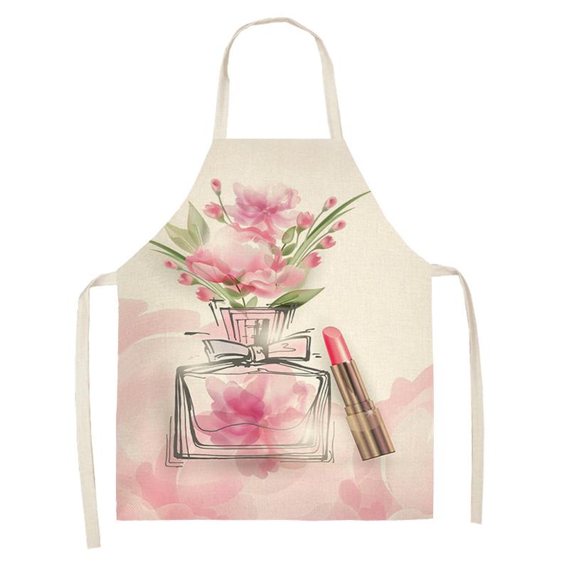 Nail Polish Lipstick Beauty Kitchen Women Apron Household Cleaning Cotton Linen Pinafore Salon Home Cooking Baking Adult BIb