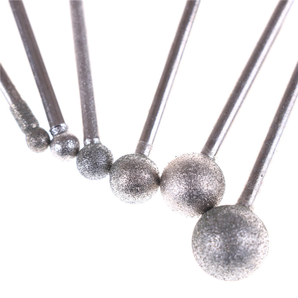 6Pcs Round Diamond Grinding Wheel 3Mm Round Shank For Rotary Tool