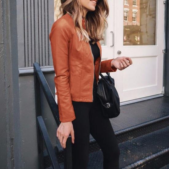 Женская летная куртка, короткая тонкая куртка с воротником-стойкой на молнии, верхняя одежда, офисное женское повседневное пальто для улицы, повседневного отдыха