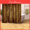 Curtain Rustic Shower Wood Barn Door Pattern Bath Curtain Waterproof Hooks With