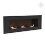 Wall Mounted Bioethanol Fireplace DELTA 3 Black TÜV