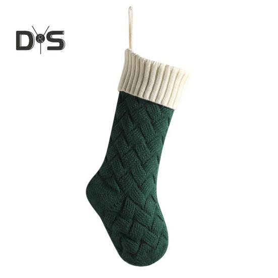 Large Knitted Christmas Stockings 18" Xmas Gift Stocking Hanging Decorations Festive Decor Candy Toys Bag Hanging Stocking for Mantel Window