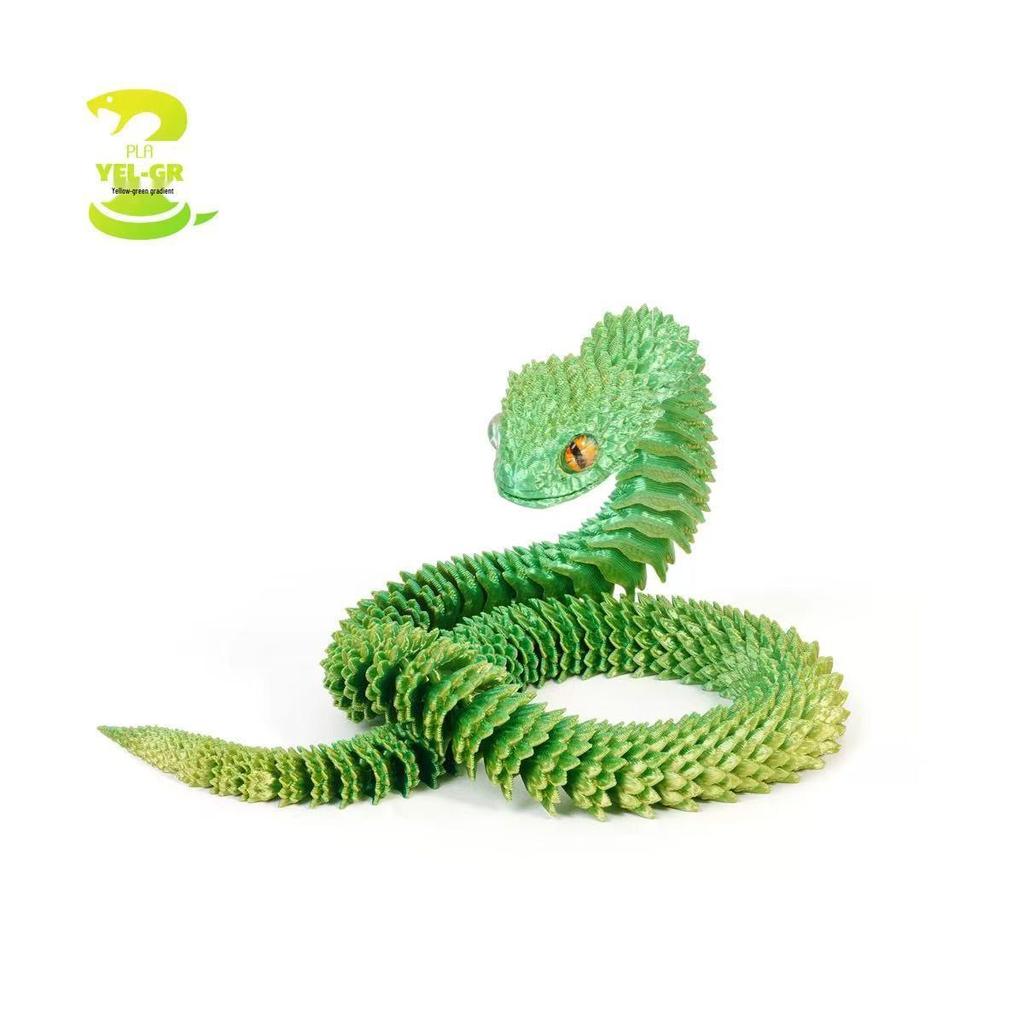 3D Printed Viper Egg Set: Articulated Small Snake Figurine Desktop Ornament Toy for Children