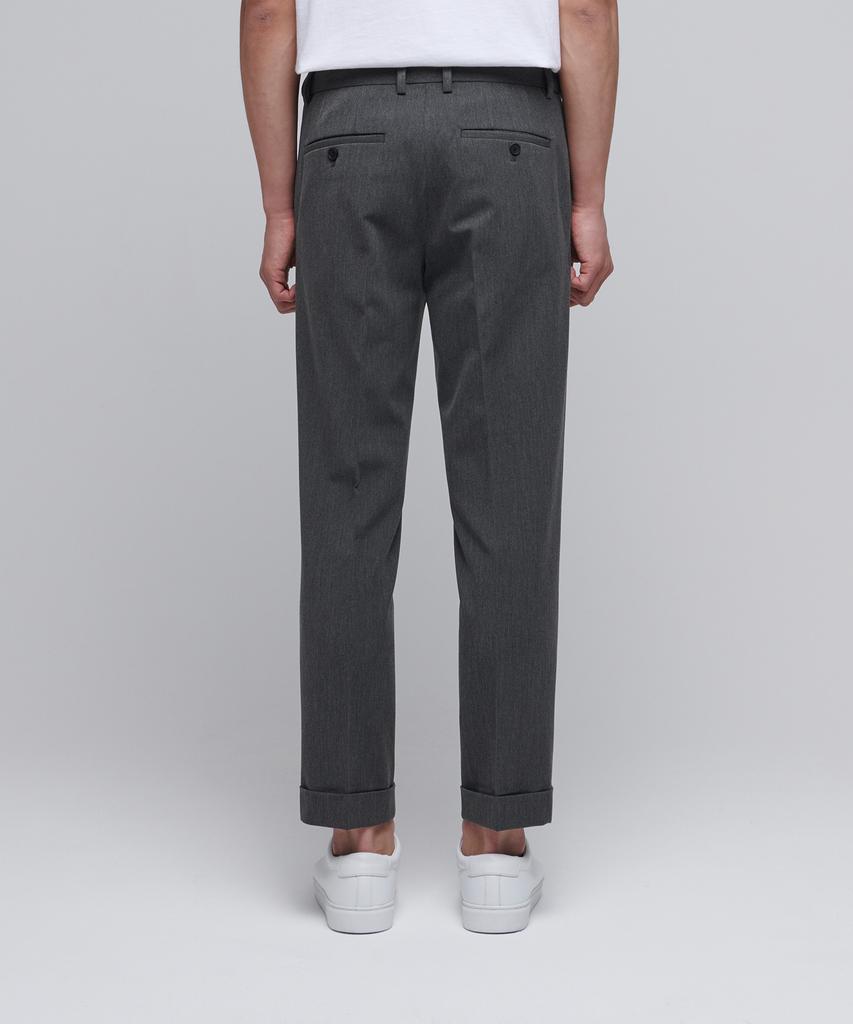 MUSINSA STANDARD Tapered Turn-Up Hidden Banding Crop Slacks [Medium Gray]