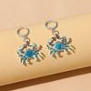 Zinc Zinc Alloy Crab Shape Drop Earrings Jewelry Gradient Crab Ear Buckle  Beach Resort Sea Breeze