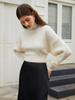 2025 Autumn/Winter Women's Loose Cable Knit High Neck Backless Tie-Up Sweater