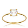Gold Plated Ring 'Unique' Golden White - 6x6 Mm